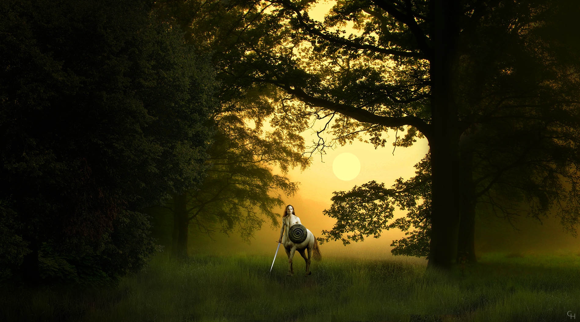 Cees Heijdel - Centaur.<br>Afmeting 50X90 cm 300 dpi. Model #07 en #11 - Centaur fabeldier; Contemporary Imaginary Realism; Magisch Realistische Fotomanipulaties; cees heijdel; droomlandschappen; dreamscapes; digitalartwork; magickart; magicalrealism; digitalart; Contemporary Imaginary Realism; Magisch Realistische Fotomanipulaties; dreamscapes; digitalartwork; magickart; magicalrealism; digitalart;