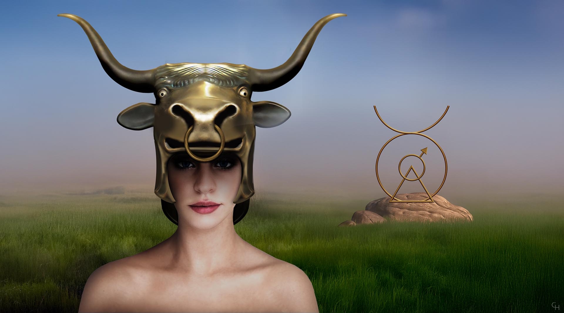 Cees Heijdel - Sterrenbeeld Stier<br>Afmeting 50X90 cm 300 dpi. Model #06 - Sterrenbeeld Stier;Wicca Kathedraal;Contemporary Imaginary Realism; Magisch Realistische Fotomanipulaties; cees heijdel; droomlandschappen; dreamscapes; digitalartwork; magickart; magicalrealism; digitalart; Contemporary Imaginary Realism; Magisch Realistische Fotomanipulaties; dreamscapes; digitalartwork;